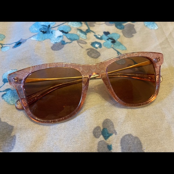 Coach Signature Glitter Metal Square Sunglasses😎 - Picture 6 of 9